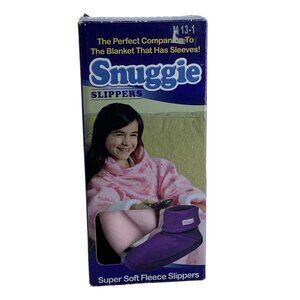 Snuggie Super Soft Fleece Slippers Booties Big Kid 13-1 13 1 Pink Skid Resistant